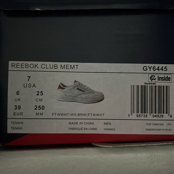 Reebok Men's Club MEMT, White and Brown - Picture 2 of 7